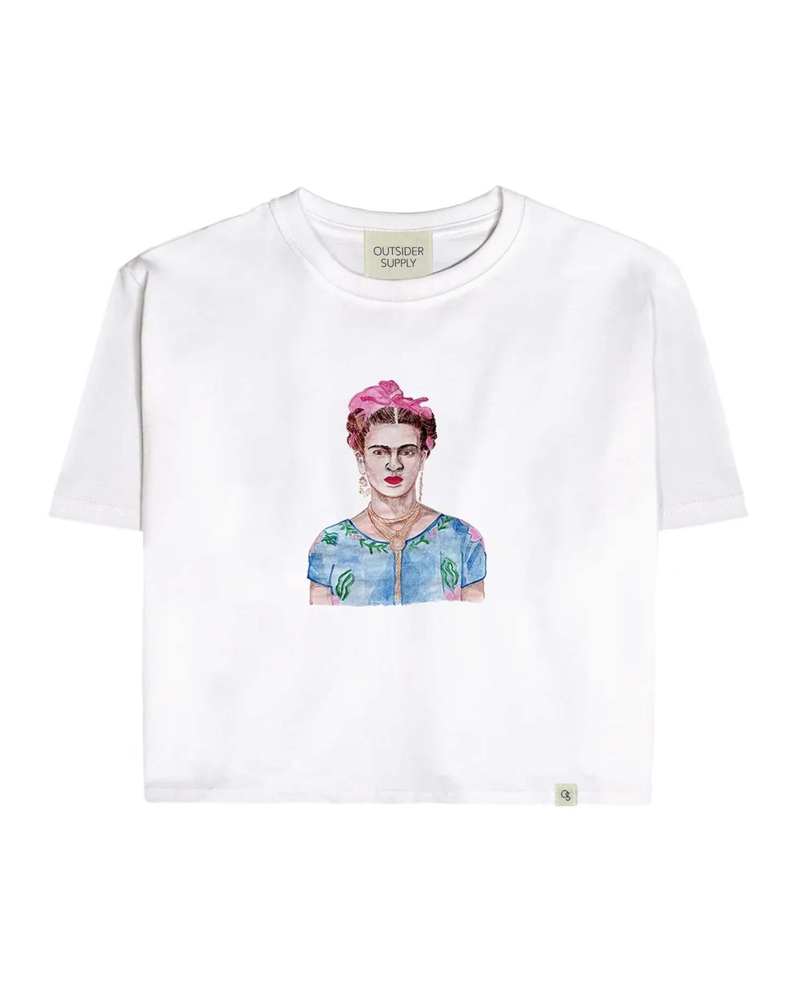 A Watercolor of Frida Kahlo Crop Tee